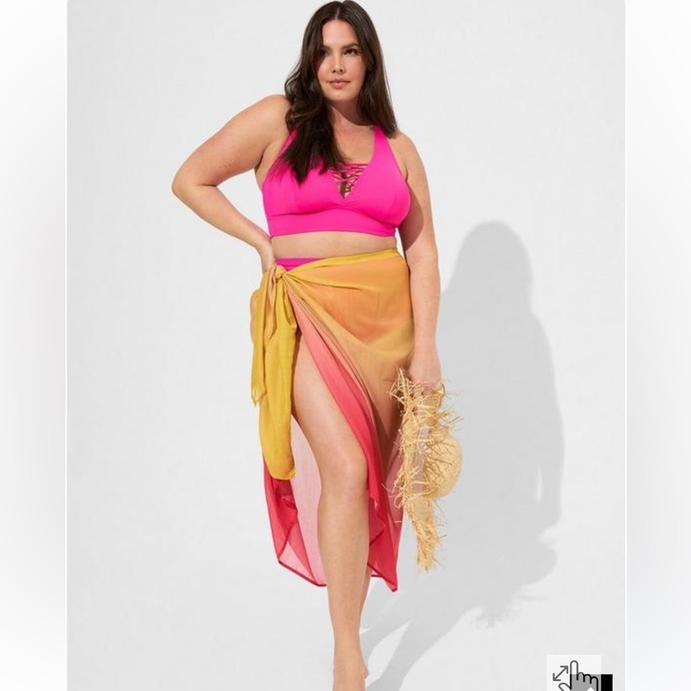 New! Torrid sz 1 2 3 4 Gradient Sarong Swim Bathing Suit Cover Up 1X 2X 3X 4X
